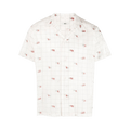Bode Sheer Camel Short-Sleeve Shirt "White/Multicolor"