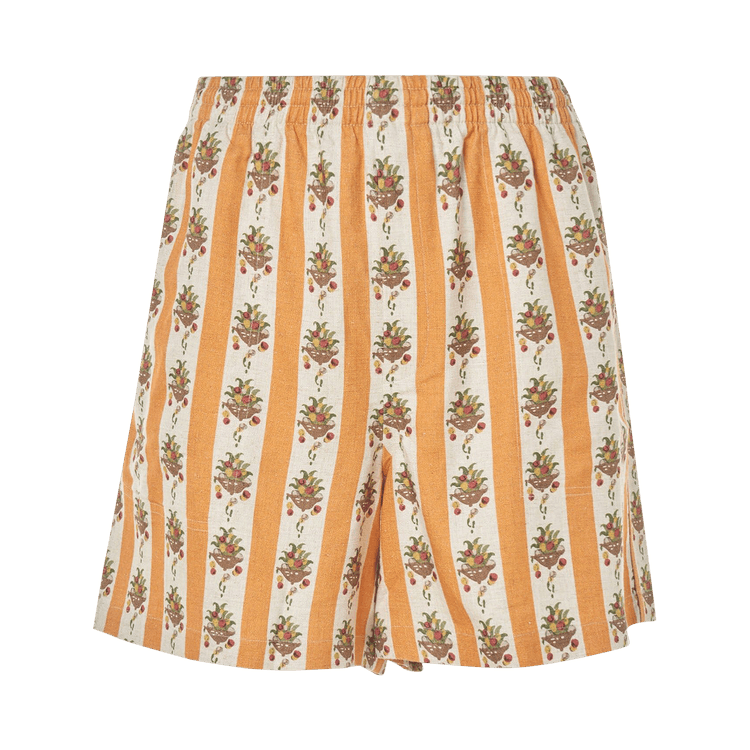 Bode Striped Fruit Bowl Shorts "Gold/Multicolor"