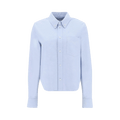 Bottega Veneta LeatherCropped Shirt "Light Blue"