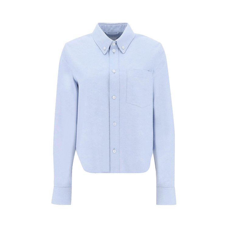 Bottega Veneta LeatherCropped Shirt "Light Blue"