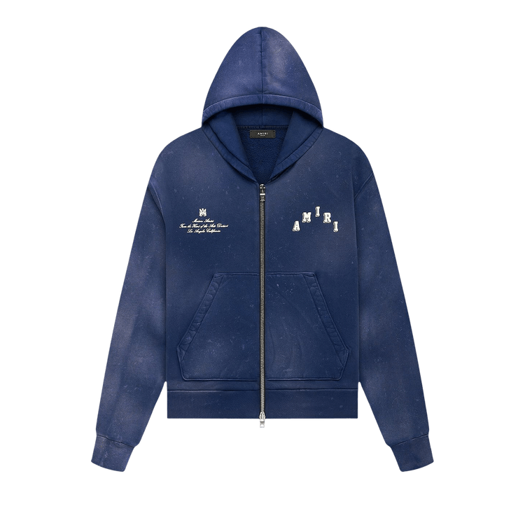 Amiri Vintage Collegiate Zip Hoodie "Blue"