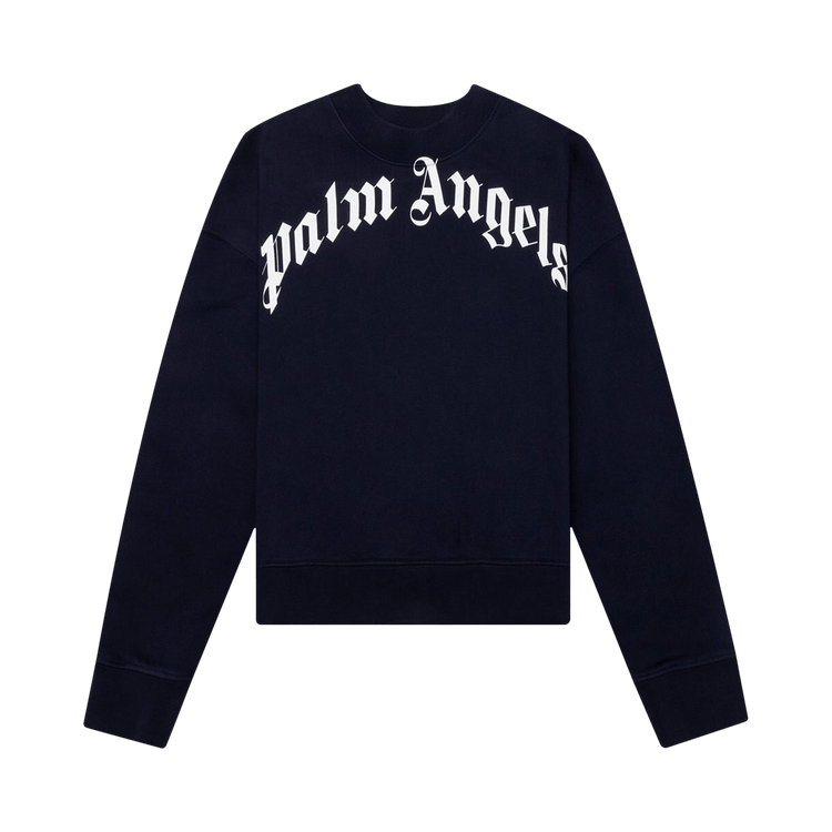 Palm Angels Kids Classic Curved Logo Crewneck "Navy Blue"