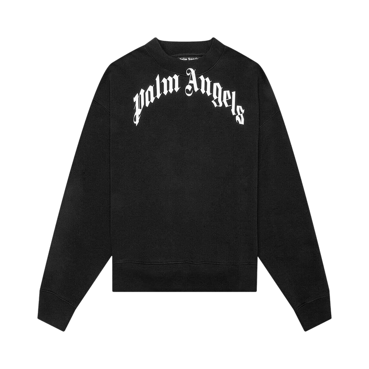 Palm Angels Curved Logo Crew "Black/White"