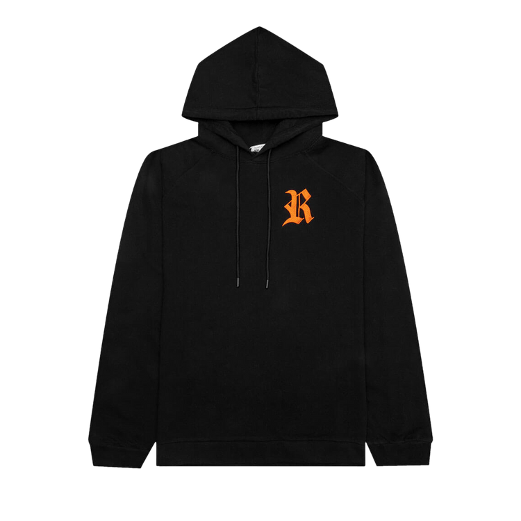 Raf Simons Embroidered R and Patch Hoodie "Black/Orange"