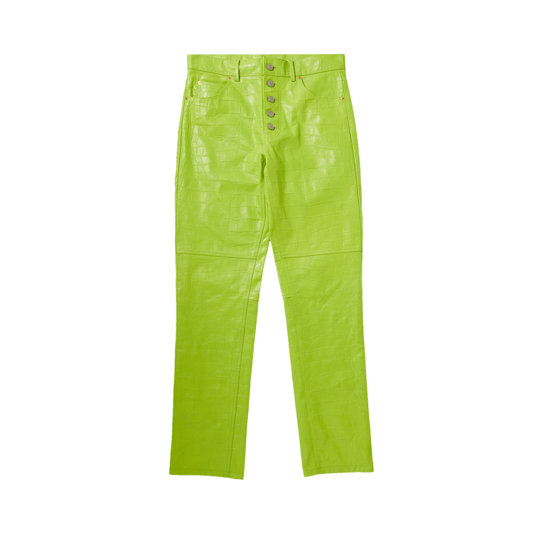 Martine Rose Croc Leather Jujy Pants "Lime Green"