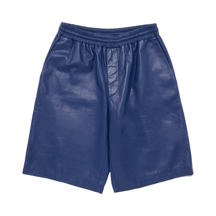 Prada Nappa Leather Bermuda Shorts "Bluette"