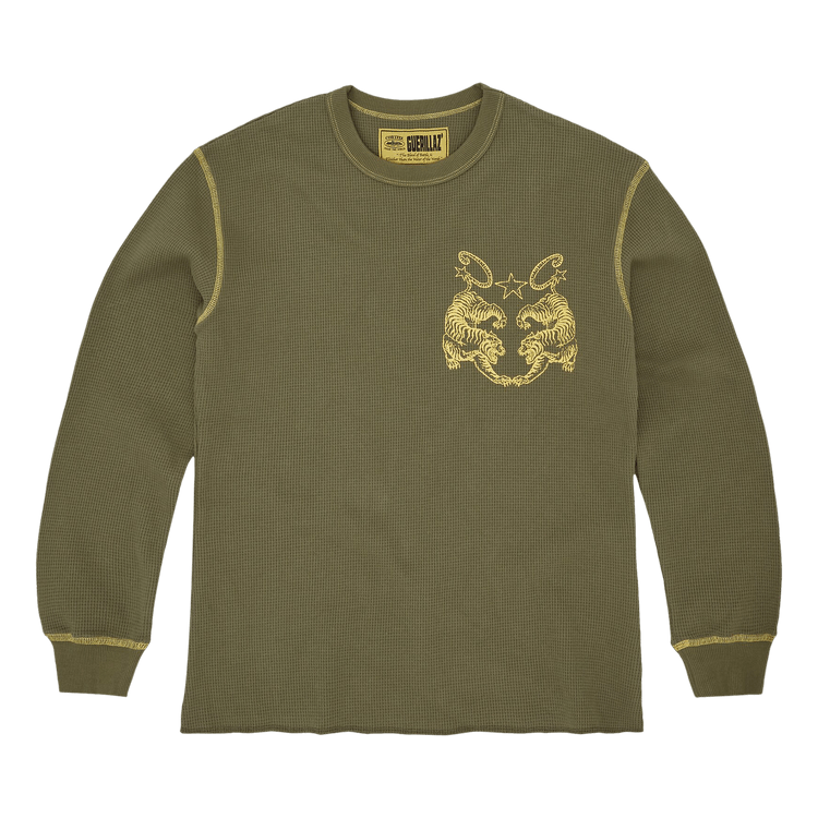 Corteiz Tiger Contrast Waffle Long-Sleeve "Khaki"