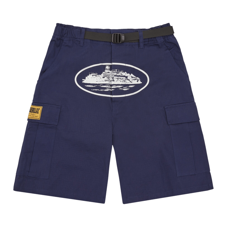 Corteiz Alcatraz Cargo Shorts "Navy"