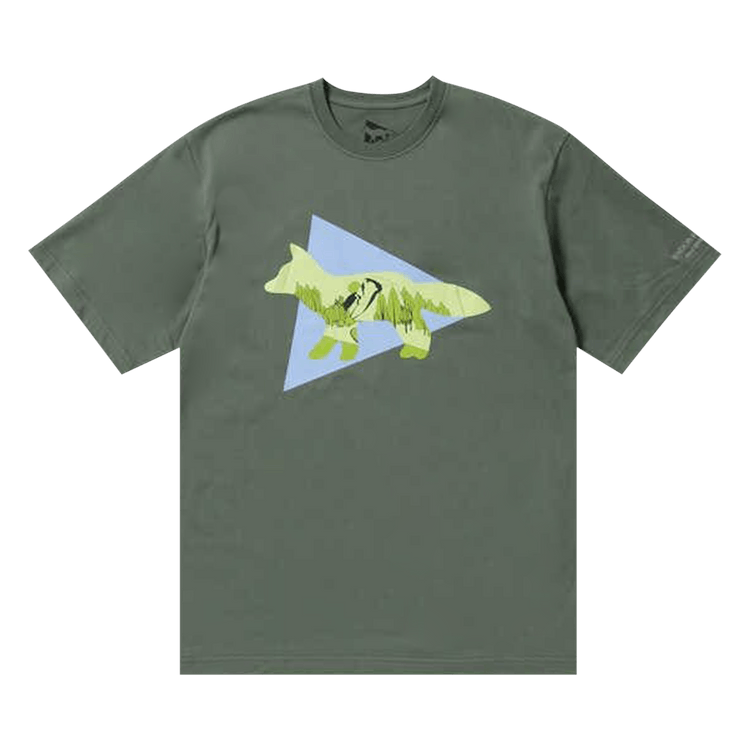 And Wander x Maison Kitsune Triangle T-Shirt "Khaki"