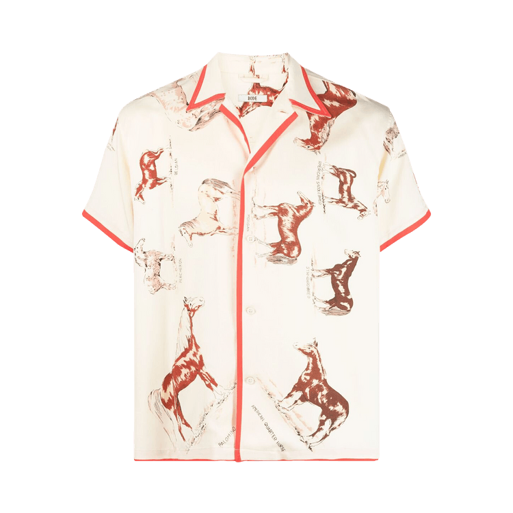 Bode Equine Short-Sleeve Shirt "Cream"