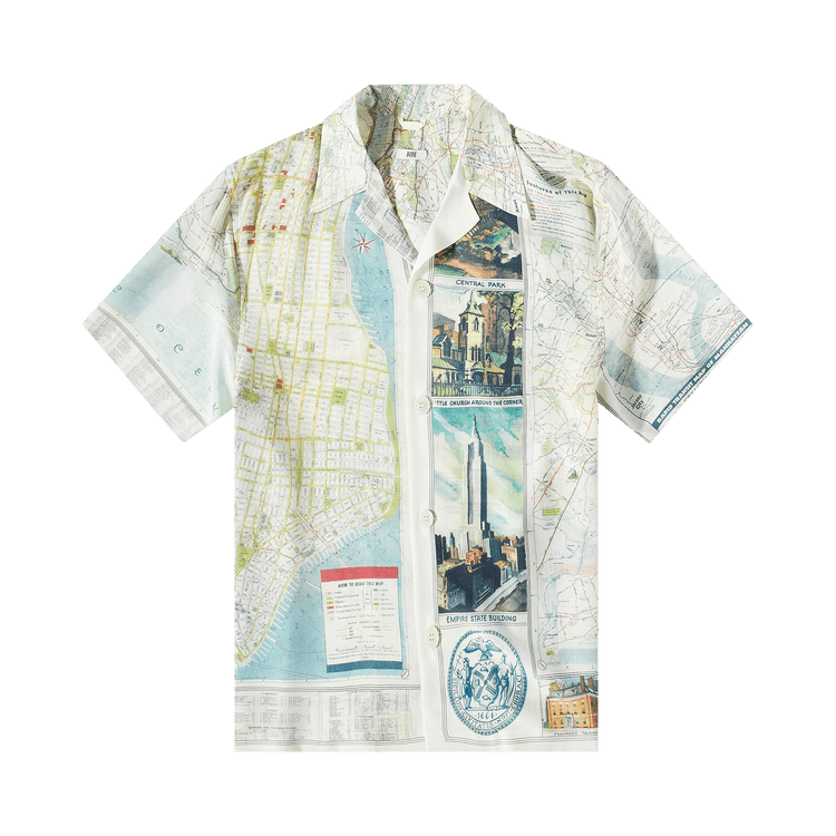Bode New York City Map Short-Sleeve Shirt "Multicolor"