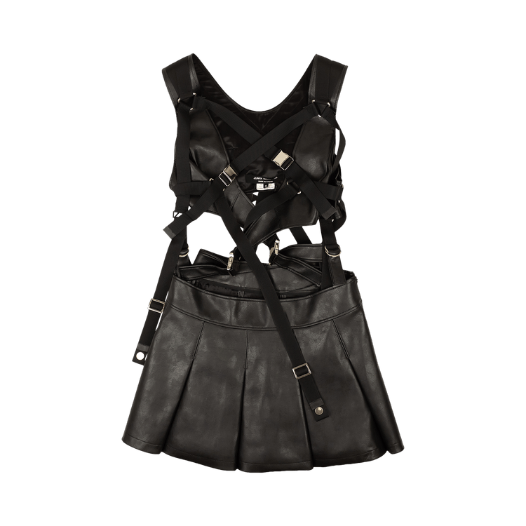 Junya Watanabe Faux Leather Harness Mini Dress "Black"