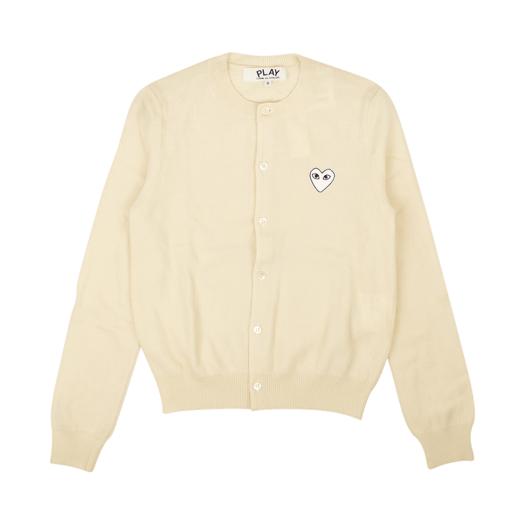 Comme des Garçons Wool Knit Heart Cardigan "White"