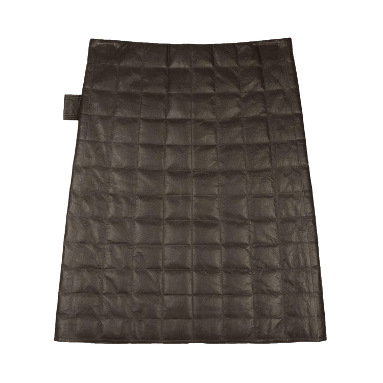 Bottega Veneta Checkered Leather Skirt "Chocolate Brown"