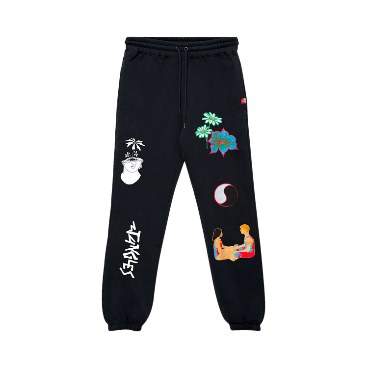 Jungles Connection Chenille Embroidered Track Pant "Black"