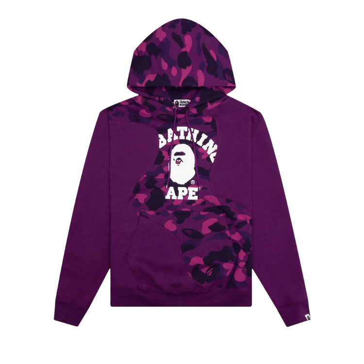 BAPE Color Camo College Cutting Relaxed Fit Hoodie "Purple"