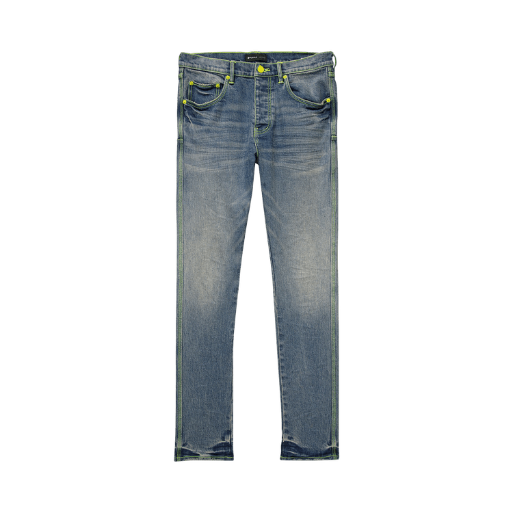 PURPLE BRAND Low Rise Skinny Jeans "Light Indigo/Neon"