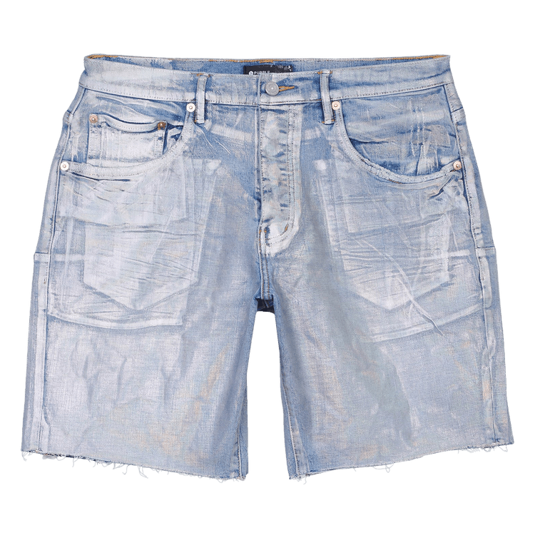 PURPLE BRAND Iridescent Shorts "Light Indigo/Pearl"