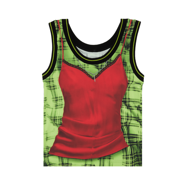 Y/Project x Jean Paul Gaultier Trompe-l'œil Lingerie Tank Top 'Red/Green'