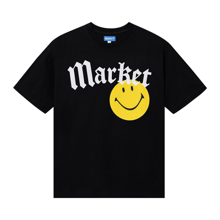 Market Smiley Gothic T-Shirt "Washed Black"