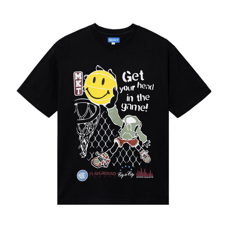 Market Smiley Head In The Game T-Shirt "Washed Black"
