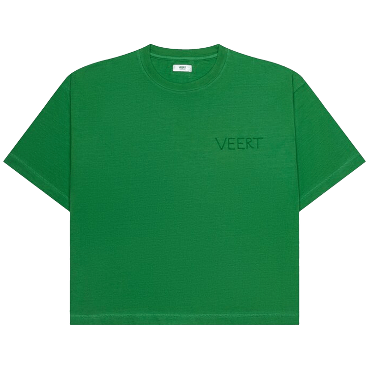 VEERT Handwritten Embroidered T-Shirt "Green"