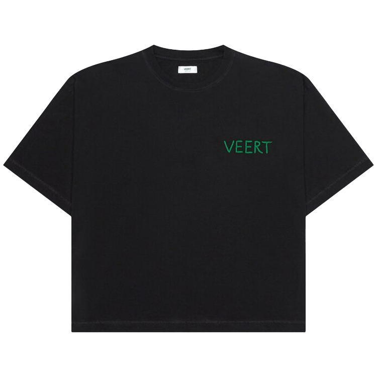 VEERT Handwritten Embroidered T-Shirt "Black"