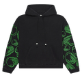 VEERT Heart Embroidered Hoodie With Freshwater Pearls On String "Black"