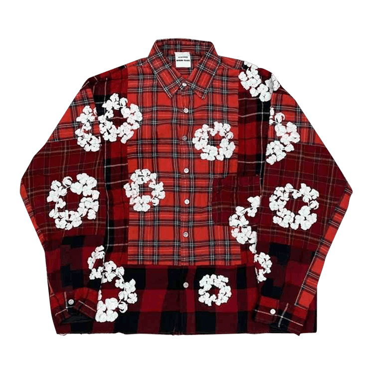 READYMADE x Denim Tears Wreath Check Shirt "Red"