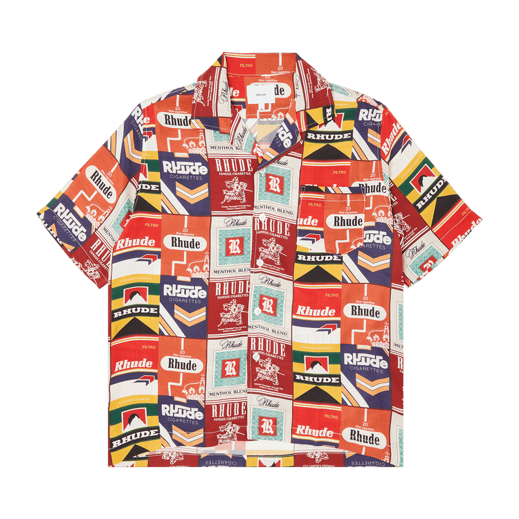 Rhude Cigaretta Silk Shirt "Red/Multicolor"