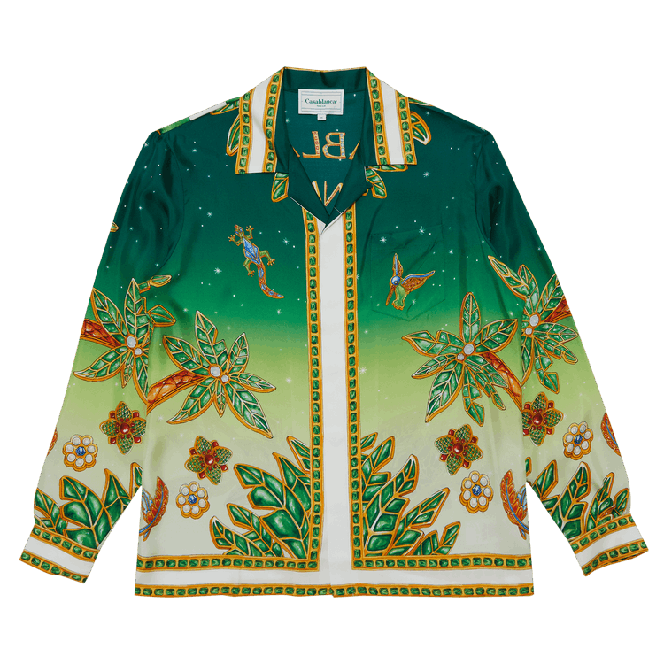 Casablanca Cuban Collar Long-Sleeve Shirt 'Joyaux D'Afrique'