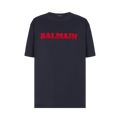 Balmain Retro Flock T-Shirt "Marine/Rouge"