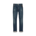 Balmain Leather Pocket Regular Denim Pants "Blue"