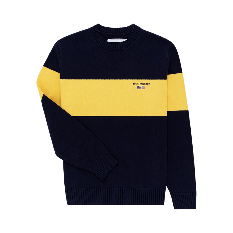 Aimé Leon Dore 38-GS Offshore Knit Crewneck Sweater "Maritime Blue"