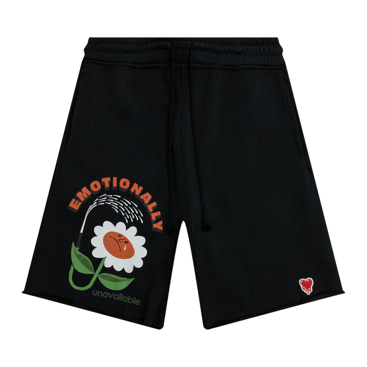 Emotionally Unavailable Flower Sweatshorts "Charcoal"
