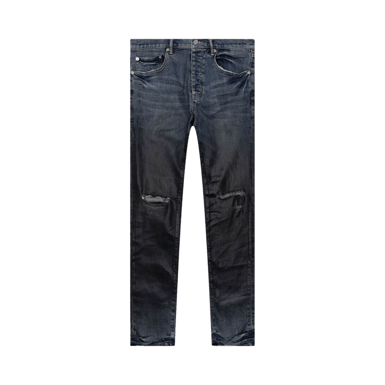 PURPLE BRAND Ripped Gradient Slim Fit Jeans "Mid Indigo"