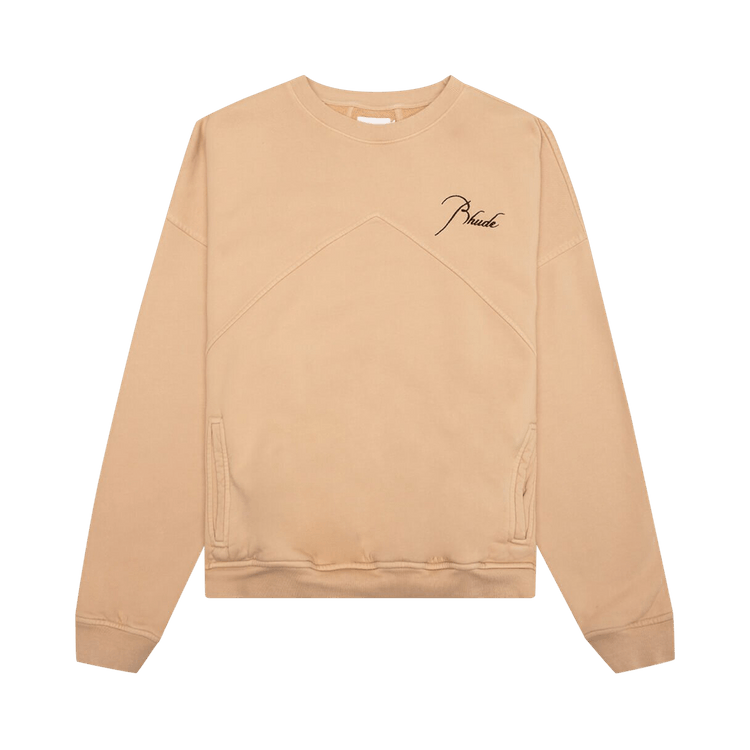 Rhude Logo Embroidered Sweatshirt "Sand"