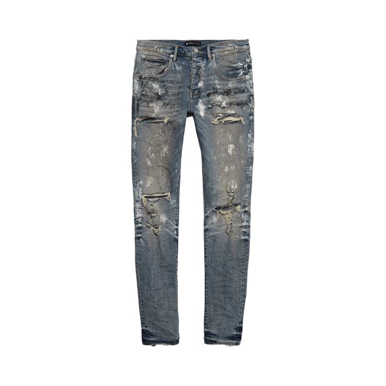 PURPLE BRAND Worn Mid Destroy Jeans "Indigo"