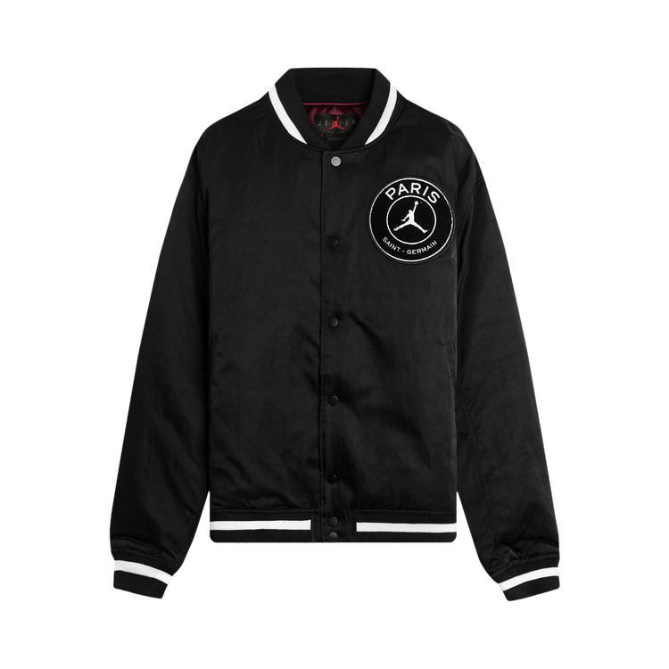 Air Jordan x PSG Varsity Jacket "Black/Bordeaux/Gold/White"