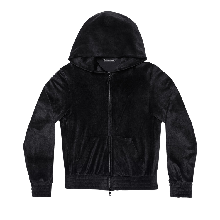 Balenciaga Fitted Zip Up Hoodie "Black"