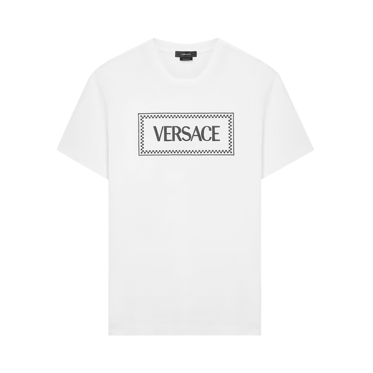 Versace Embroidered Logo Compact T-Shirt "Optical White"