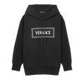 Versace Embroidered Logo Hoodie "Black/White"