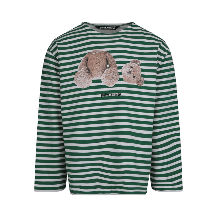 Palm Angels Bear Stripes Breton Long-SleeveTee "Green/White"
