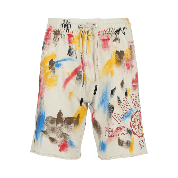 Palm Angels Painted College Sweatshorts "Off White/Red"