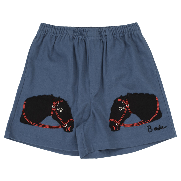 Bode Pony Appliqué Shorts "Storm"