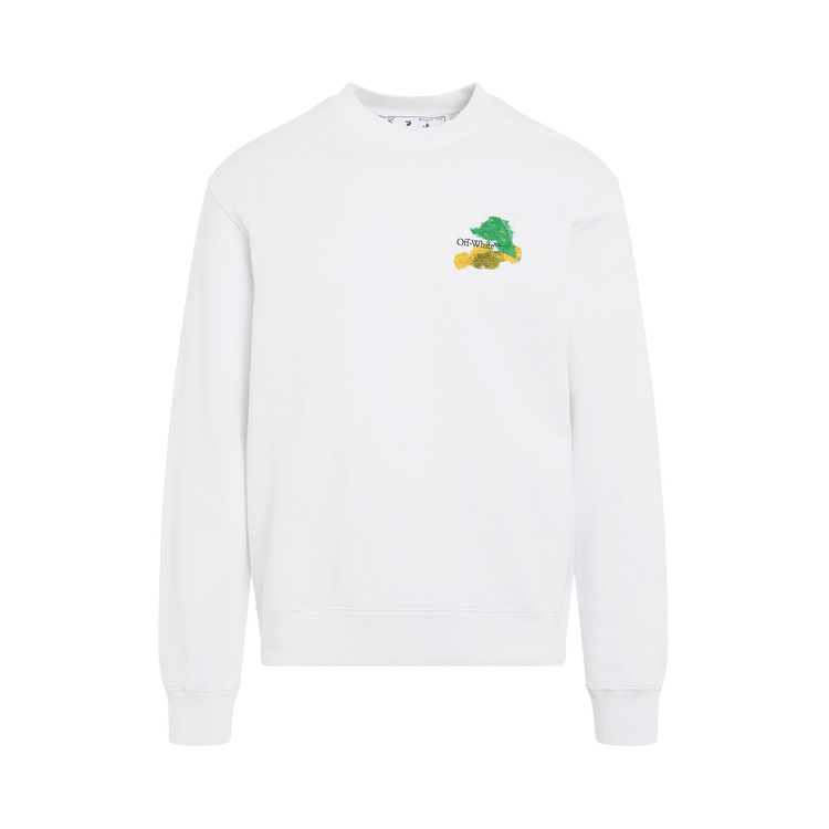 Off-White Brush Arrow Slim Crewneck "White/Multicolor"