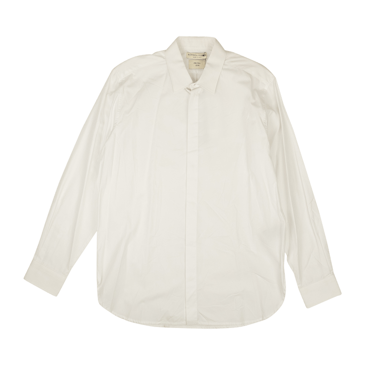 Bottega Veneta Collared Poplin Blouse "White"
