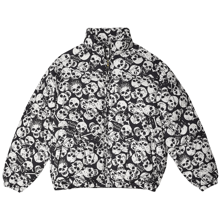 ERL Skull Print Hooded Padded Jacket "Black"