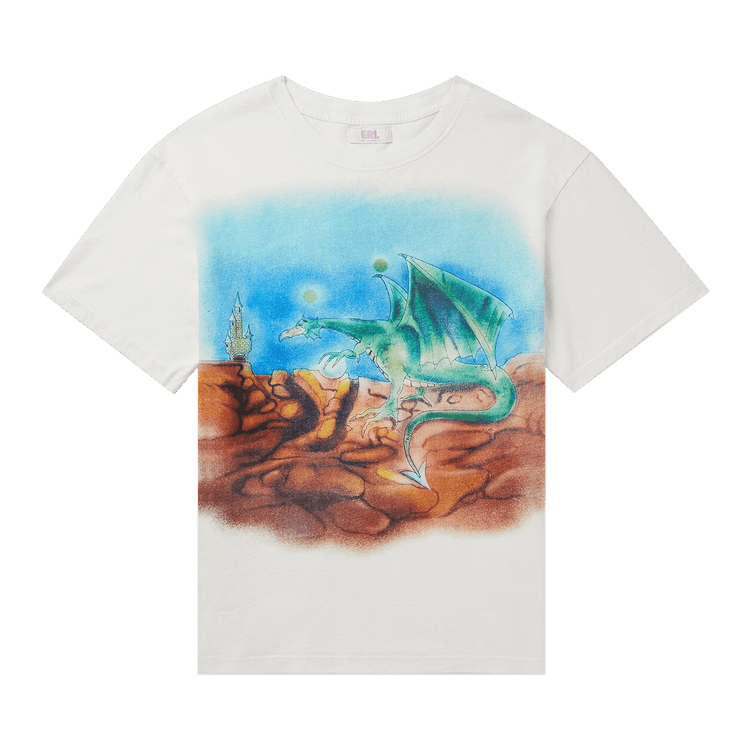 ERL Dragon Print T-Shirt "White/Blue"