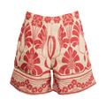 Bode Nouveau Monstera Shorts "Red/Cream"